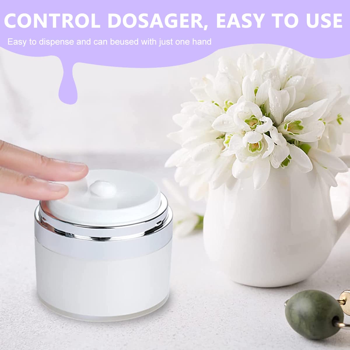 MAYCREATE 3pcs Face Cream Jar Vacuum Bottle, Empty Lotion Dispenser for Travel, Thicken Acrylic Cosmetic Containers Leakproof Airless Pump Bottles Jars for Cream, Gel & Lotion (0.5oz+1oz+1.7oz) MAYCREATE 3pcs Face Cream Jar Vacuum Bottle, Empty Lotion Dispenser for Travel, Thicken Acrylic Cosmetic Containers Leakproof Airless Pump Bottles Jars for Cream, Gel & Lotion (0.5oz+1oz+1.7oz)